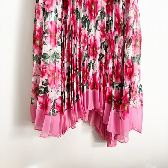 ALICE + OLIVIA Katz Sunburst Pleated Maxi Skirt High Tea Floral 2 - Picture 6 of 11